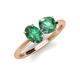4 - Tanya Oval & Cushion Shape Lab Created Alexandrite 2 Stone Duo Ring 
