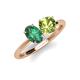 4 - Tanya Oval Shape Lab Created Alexandrite & Cushion Shape Peridot 2 Stone Duo Ring 