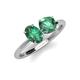4 - Tanya Oval & Cushion Shape Lab Created Alexandrite 2 Stone Duo Ring 