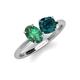 4 - Tanya Oval Shape Lab Created Alexandrite & Cushion Shape London Blue Topaz 2 Stone Duo Ring 