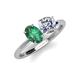 4 - Tanya Oval Shape Lab Created Alexandrite & Cushion Shape Forever One Moissanite 2 Stone Duo Ring 