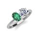4 - Tanya Oval Shape Lab Created Alexandrite & Cushion Shape IGI Certified Lab Grown Diamond 2 Stone Duo Ring 