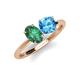 4 - Tanya Oval Shape Lab Created Alexandrite & Cushion Shape Blue Topaz 2 Stone Duo Ring 