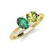 4 - Tanya Oval Shape Lab Created Alexandrite & Cushion Shape Peridot 2 Stone Duo Ring 