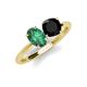 4 - Tanya Oval Shape Lab Created Alexandrite & Cushion Shape Black Onyx 2 Stone Duo Ring 