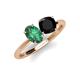 4 - Tanya Oval Shape Lab Created Alexandrite & Cushion Shape Black Onyx 2 Stone Duo Ring 