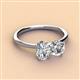 3 - Tanya Oval Shape GIA Certified Diamond & Cushion Shape Forever Brilliant Moissanite 2 Stone Duo Ring 