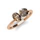4 - Tanya Oval & Cushion Shape Smoky Quartz 2 Stone Duo Ring 