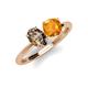 4 - Tanya Oval Shape Smoky Quartz & Cushion Shape Citrine 2 Stone Duo Ring 