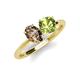 4 - Tanya Oval Shape Smoky Quartz & Cushion Shape Peridot 2 Stone Duo Ring 