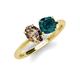 4 - Tanya Oval Shape Smoky Quartz & Cushion Shape London Blue Topaz 2 Stone Duo Ring 