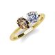 4 - Tanya Oval Shape Smoky Quartz & Cushion Shape Forever Brilliant Moissanite 2 Stone Duo Ring 