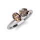 4 - Tanya Oval & Cushion Shape Smoky Quartz 2 Stone Duo Ring 
