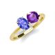 4 - Tanya Oval Shape Tanzanite & Cushion Shape Amethyst 2 Stone Duo Ring 