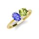 4 - Tanya Oval Shape Tanzanite & Cushion Shape Peridot 2 Stone Duo Ring 