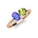 4 - Tanya Oval Shape Tanzanite & Cushion Shape Peridot 2 Stone Duo Ring 