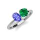 4 - Tanya Oval Shape Tanzanite & Cushion Shape Emerald 2 Stone Duo Ring 