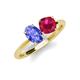 4 - Tanya Oval Shape Tanzanite & Cushion Shape Ruby 2 Stone Duo Ring 
