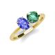 4 - Tanya Oval Shape Tanzanite & Cushion Shape Lab Created Alexandrite 2 Stone Duo Ring 