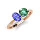 4 - Tanya Oval Shape Tanzanite & Cushion Shape Lab Created Alexandrite 2 Stone Duo Ring 