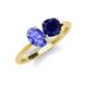4 - Tanya Oval Shape Tanzanite & Cushion Shape Blue Sapphire 2 Stone Duo Ring 