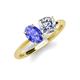 4 - Tanya Oval Shape Tanzanite & Cushion Shape GIA Certified Diamond 2 Stone Duo Ring 