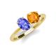 4 - Tanya Oval Shape Tanzanite & Cushion Shape Citrine 2 Stone Duo Ring 