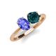4 - Tanya Oval Shape Tanzanite & Cushion Shape London Blue Topaz 2 Stone Duo Ring 