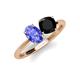 4 - Tanya Oval Shape Tanzanite & Cushion Shape Black Onyx 2 Stone Duo Ring 