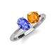 4 - Tanya Oval Shape Tanzanite & Cushion Shape Citrine 2 Stone Duo Ring 