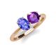 4 - Tanya Oval Shape Tanzanite & Cushion Shape Amethyst 2 Stone Duo Ring 