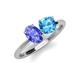 4 - Tanya Oval Shape Tanzanite & Cushion Shape Blue Topaz 2 Stone Duo Ring 