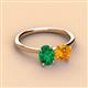 3 - Tanya Oval Shape Emerald & Cushion Shape Citrine 2 Stone Duo Ring 