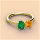 3 - Tanya Oval Shape Emerald & Cushion Shape Citrine 2 Stone Duo Ring 