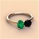 3 - Tanya Oval Shape Emerald & Cushion Shape Black Onyx 2 Stone Duo Ring 