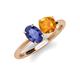 4 - Tanya Oval Shape Iolite & Cushion Shape Citrine 2 Stone Duo Ring 