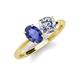 4 - Tanya Oval Shape Iolite & Cushion Shape Forever Brilliant Moissanite 2 Stone Duo Ring 