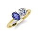 4 - Tanya Oval Shape Iolite & Cushion Shape GIA Certified Diamond 2 Stone Duo Ring 