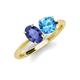 4 - Tanya Oval Shape Iolite & Cushion Shape Blue Topaz 2 Stone Duo Ring 