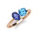 4 - Tanya Oval Shape Iolite & Cushion Shape Blue Topaz 2 Stone Duo Ring 