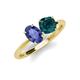 4 - Tanya Oval Shape Iolite & Cushion Shape London Blue Topaz 2 Stone Duo Ring 