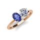 4 - Tanya Oval Shape Iolite & Cushion Shape Forever One Moissanite 2 Stone Duo Ring 