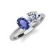 4 - Tanya Oval Shape Iolite & Cushion Shape IGI Certified Lab Grown Diamond 2 Stone Duo Ring 