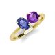 4 - Tanya Oval Shape Iolite & Cushion Shape Amethyst 2 Stone Duo Ring 