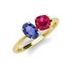 4 - Tanya Oval Shape Iolite & Cushion Shape Ruby 2 Stone Duo Ring 