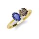4 - Tanya Oval Shape Iolite & Cushion Shape Smoky Quartz 2 Stone Duo Ring 