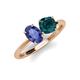 4 - Tanya Oval Shape Iolite & Cushion Shape London Blue Topaz 2 Stone Duo Ring 