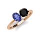 4 - Tanya Oval Shape Iolite & Cushion Shape Black Onyx 2 Stone Duo Ring 