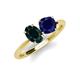 4 - Tanya Oval Shape London Blue Topaz & Cushion Shape Blue Sapphire 2 Stone Duo Ring 