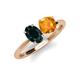 4 - Tanya Oval Shape London Blue Topaz & Cushion Shape Citrine 2 Stone Duo Ring 